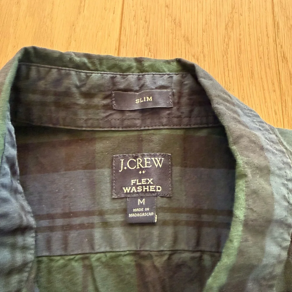 J.Crew Slim Flex Washed Plaid Shirt Preppy New England Cabin Core Rugged Hiking